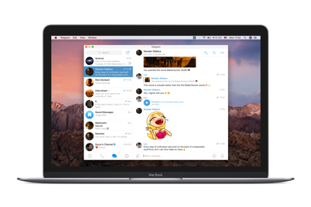 Telegram macOS masaüstü ekran görüntüsü